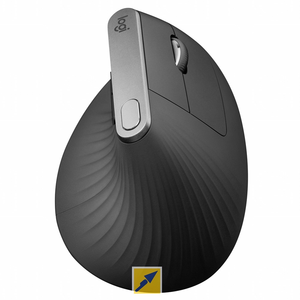 Logitech MX Vertical Ergonomic Mouse Multi-Device Bluetooth or 2.4GHz Wireless with USB Unifying Receiver 4000 DPI Optical Tracking 4 Buttons Fas