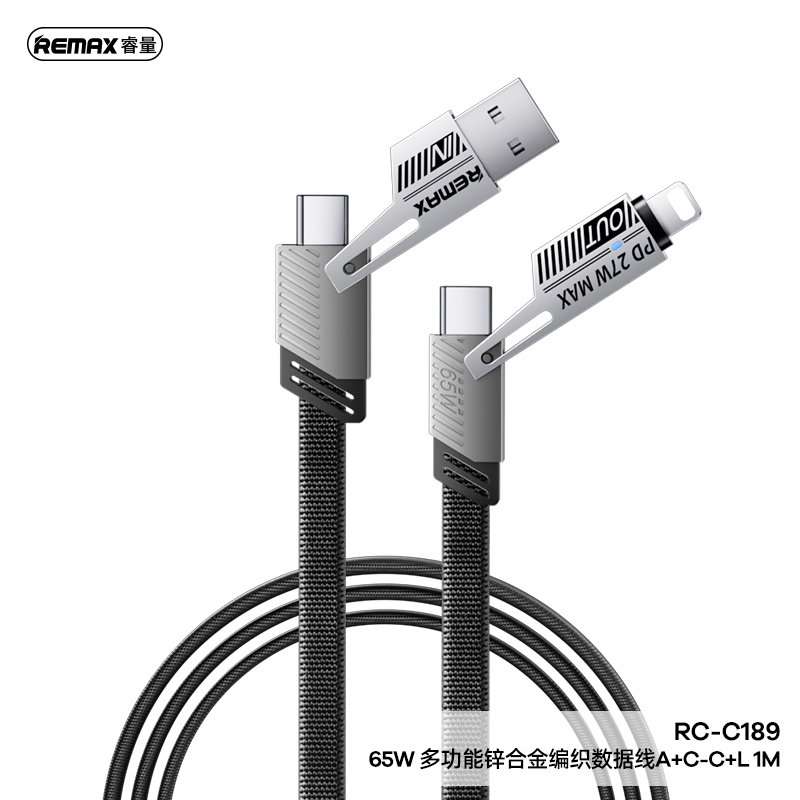 [RC-C189] Remax Câble Multi 65W RC-C189 USB-C/C