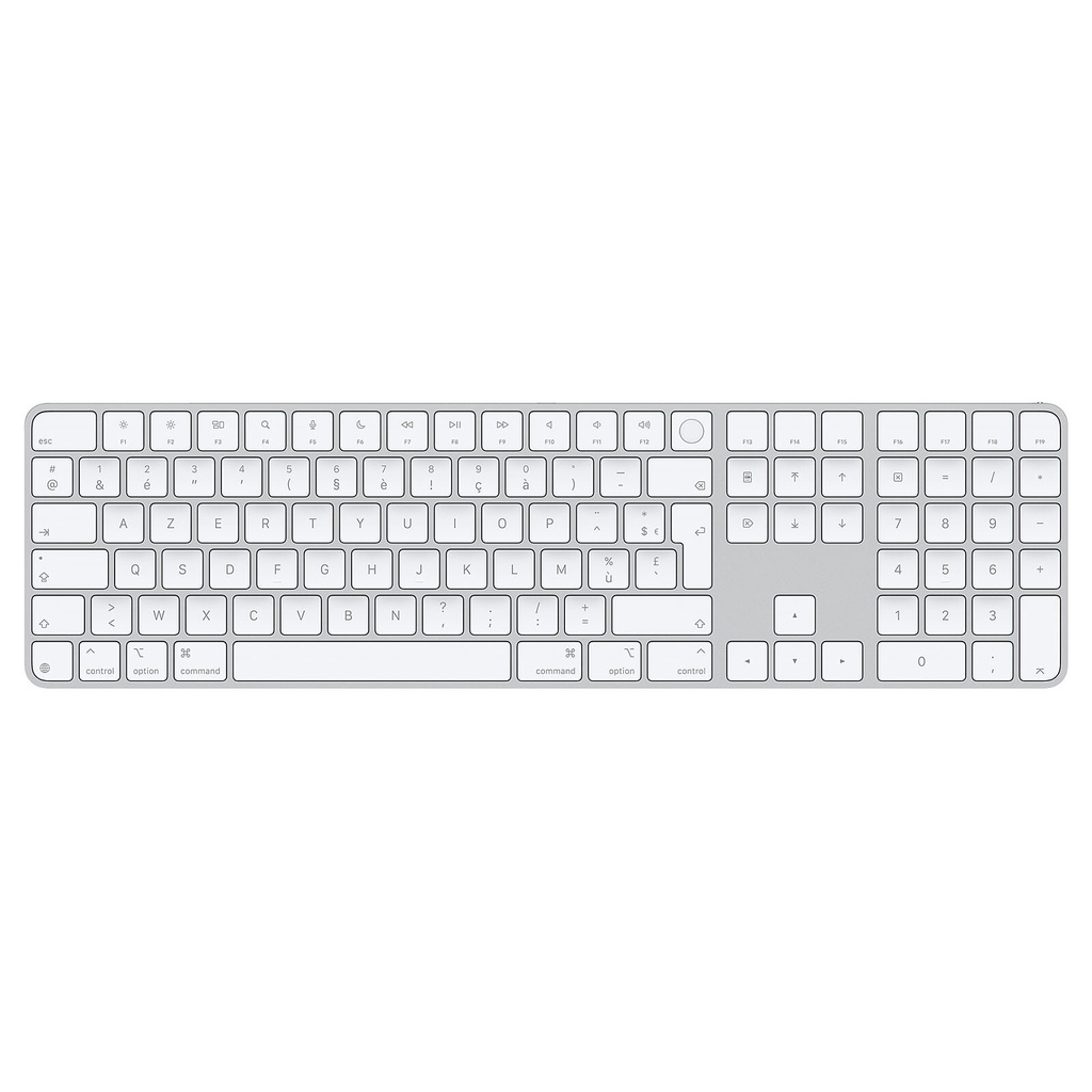 [MXK73F/A] Apple Magic Keyboard Touch ID + pavé numérique - Blanc (AZERTY) MXK73F/A