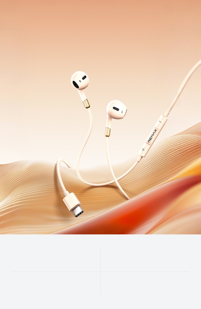 Remax Écouteurs Filaires USB-C RM-05a Blanc